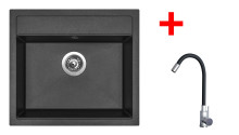 Sinks SOLO 560 Metalblack + Elasta nerez/černá 